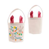 Cesta de Pascua de lino Rosa