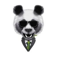 Textil transfer design Panda office