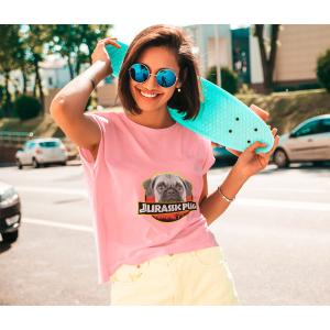 Textil transfer design Jurassic Pug 2