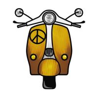 Textil transfer design Vespa peace