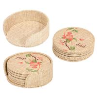 Posavasos redondo tipo arpillera (Pack 6)