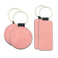 Llaveros de símil piel rosa pastel (varias formas)