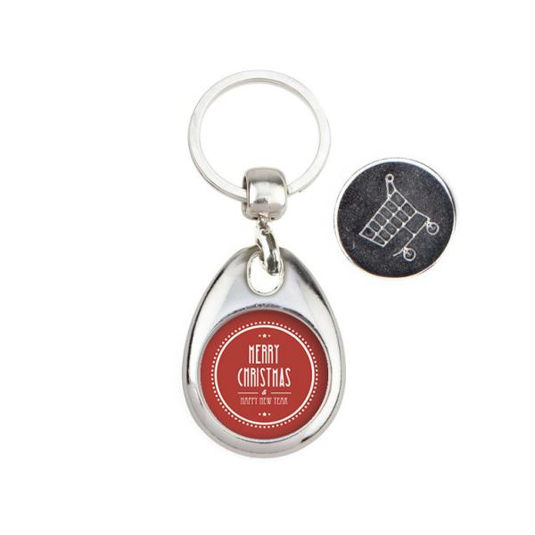 Metal keychain with coin for shopping cart MH-25 CARRO