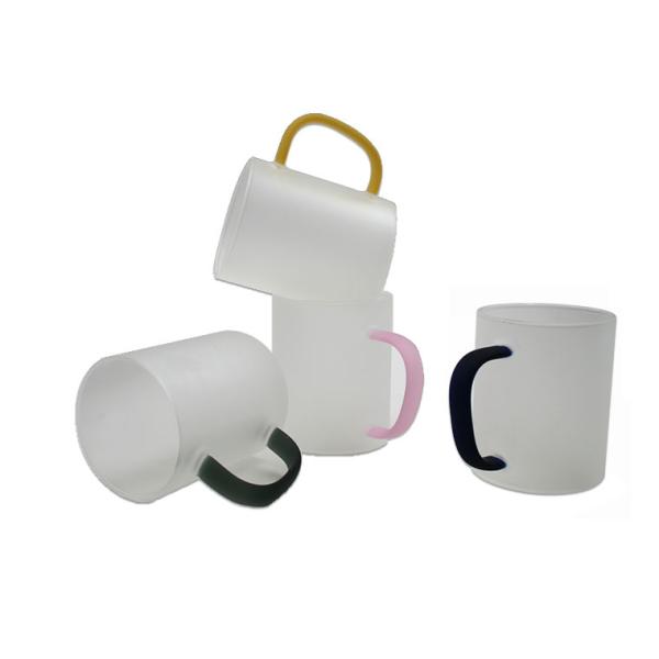 Tazas de cristal esmerilado de colores