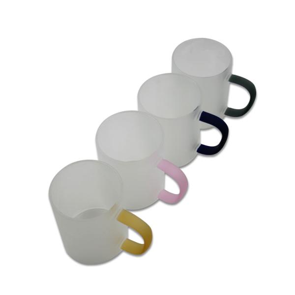 Tazas de cristal esmerilado de colores