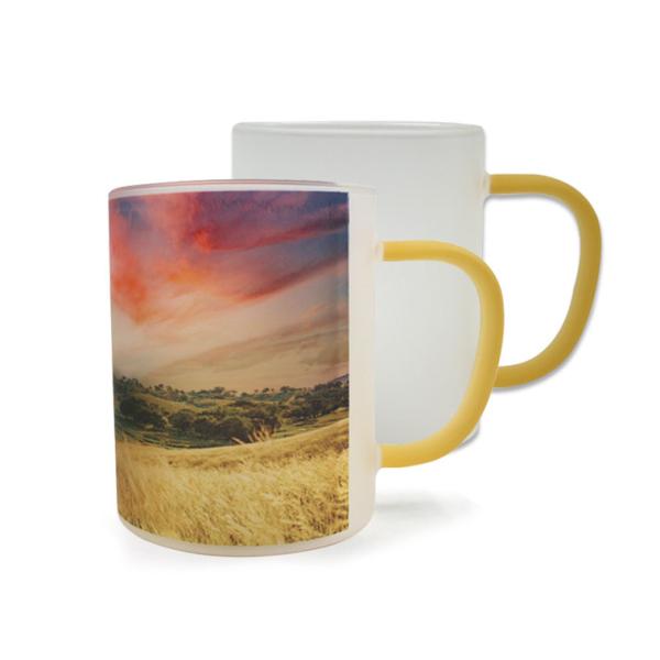 Tazas de cristal esmerilado de colores