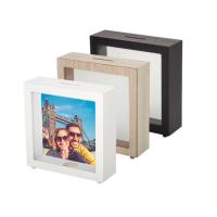Tirelire en bois avec forme de cadre 16,5x16,5 cm
