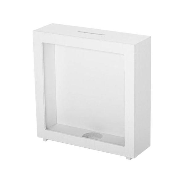 Hucha de madera en forma de marco 16,5x16,5 cm