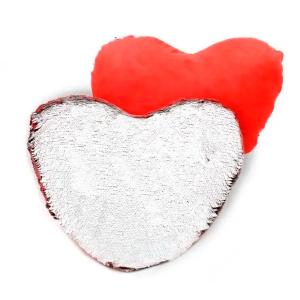 Fundas de cojín corazón de lentejuelas reversibles para sublimación