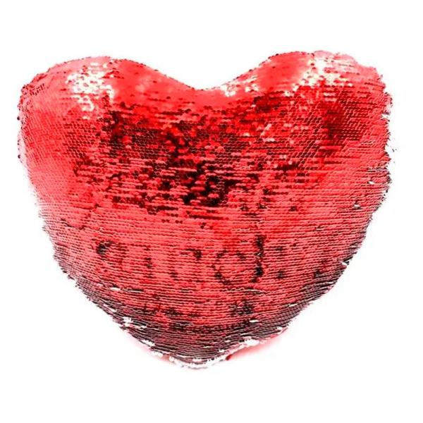 Fundas de cojín corazón de lentejuelas reversibles para sublimación