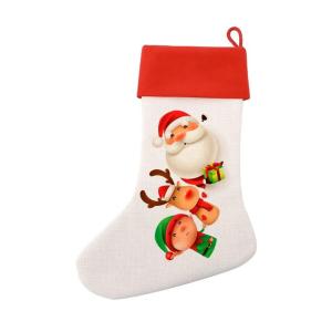 Chaussette de Noël aspect lin 2