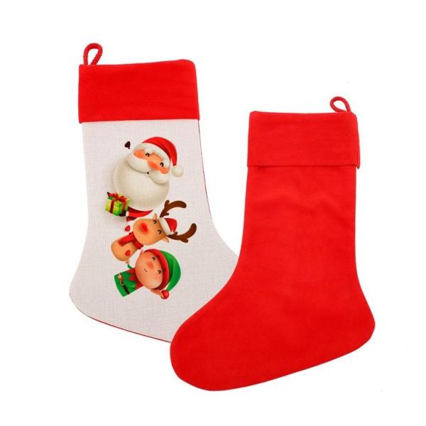 Chaussette de Noël aspect lin