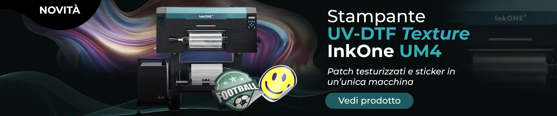 Stampante UV-DTF patch testurizzati / sticker InkOne UM4