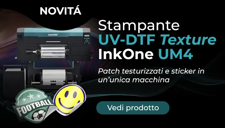 Stampante UV-DTF patch testurizzati / sticker InkOne UM4